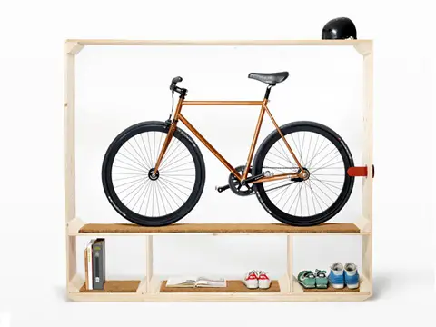 Shelf for Books Shoes and a Bike (1)