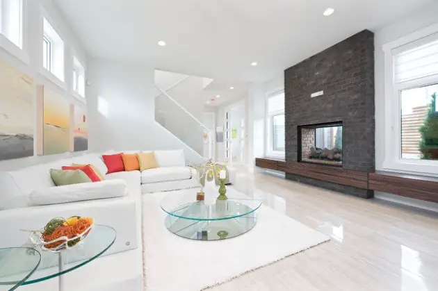Bright white living space