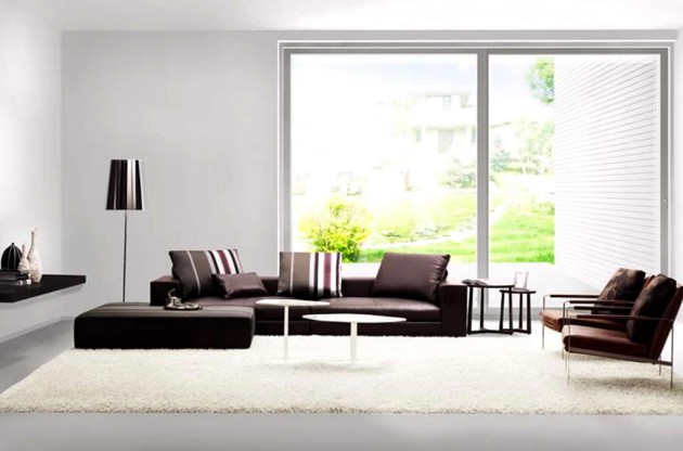 Minimalist white living room design