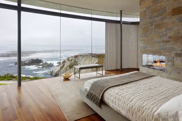 Modern bedroom with view