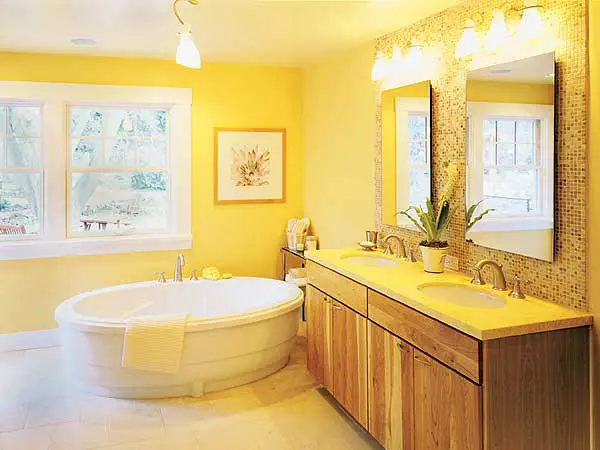 yellow bathroom interior