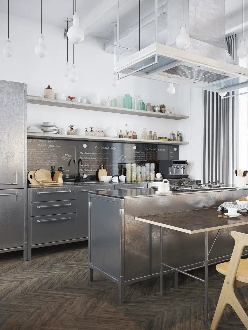 Kitchen, A Scandinavian Home with Industrial Finds