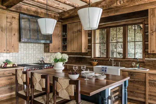 Rustic Kitchen with Dining Table, Dream Rustic Mountain Home Ansel Haus