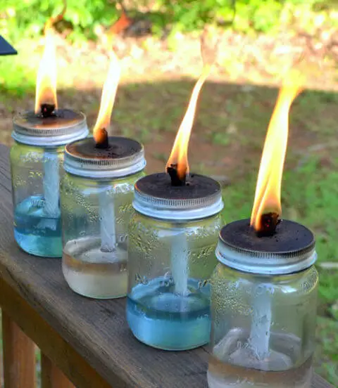 DIY mason jar tiki torches