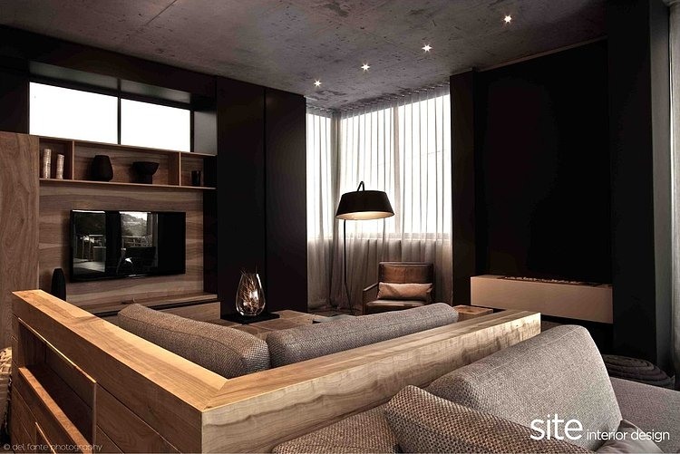 Beautiful Living Room Design, Aupiais house by site interior design