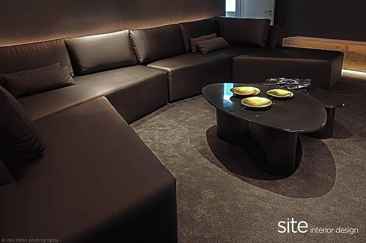 Black Sofa, Aupiais house by site interior design