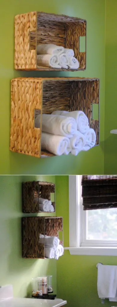DIY Bath Towel Storage