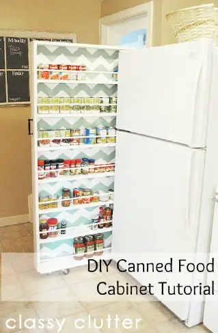30+ Genius DIY Kitchen Storage and Organization Ideas, DIY Canned Food Organizer