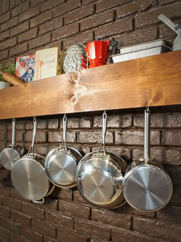 30+ Genius DIY Kitchen Storage and Organization Ideas, DIY Kitchen Storage Shelf and Pot Rack
