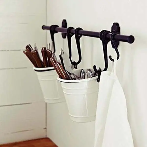 30+ Genius DIY Kitchen Storage and Organization Ideas, You can use this basket utensil storage holder, Kitchen storage ideas