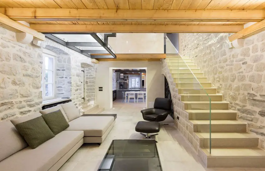 Living area, Reconstruction of a Villa in Ljuta by Enforma Studio