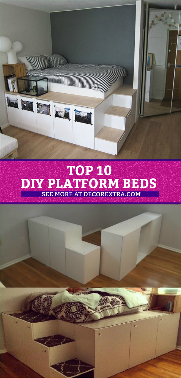 DIY Platform Beds, Platform Bed DIY Ideas #bedroomideas #platformbed 