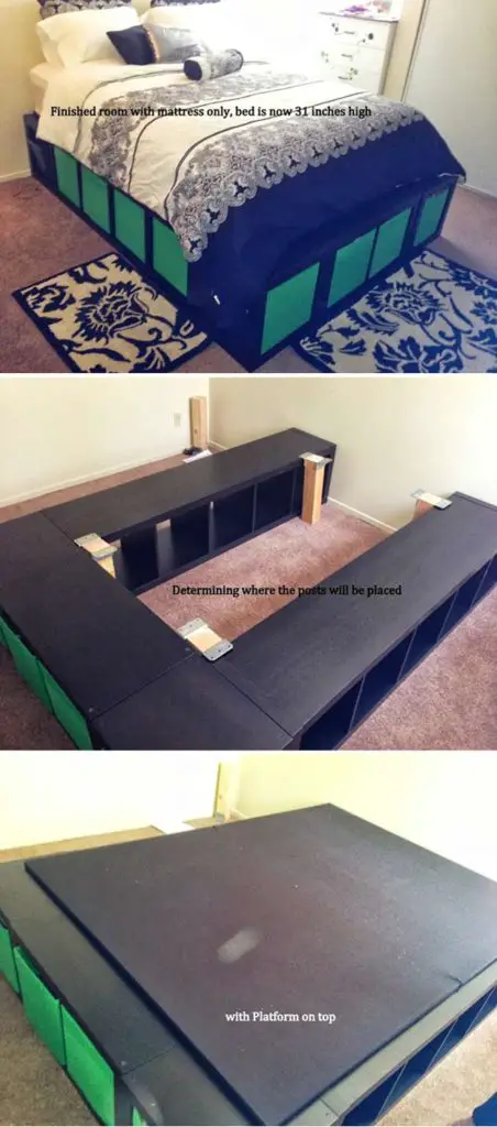 You'll like this IKEA Hack, Expedit Queen Platform Bed
