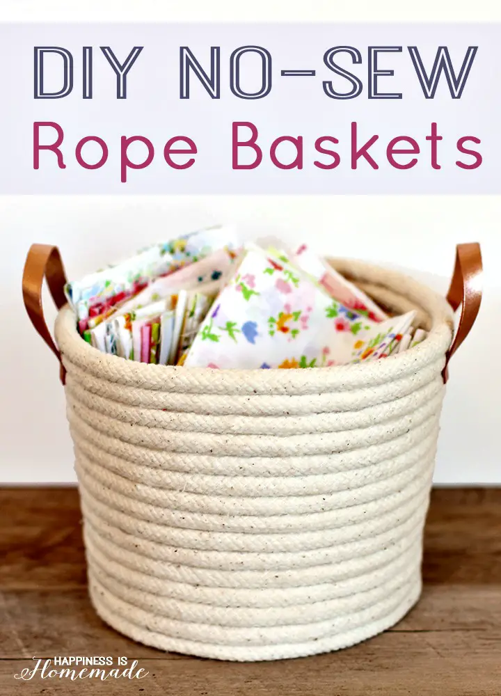 Amazing DIY No Sew Rope Baskets