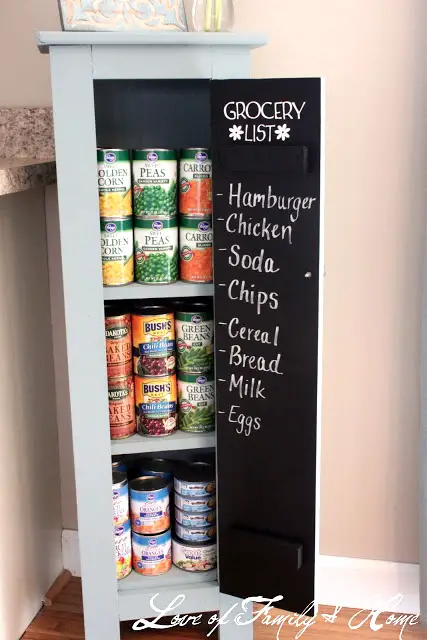 Chalkboard Cabinet to Write-out your Shopping List, Organizing Ideas