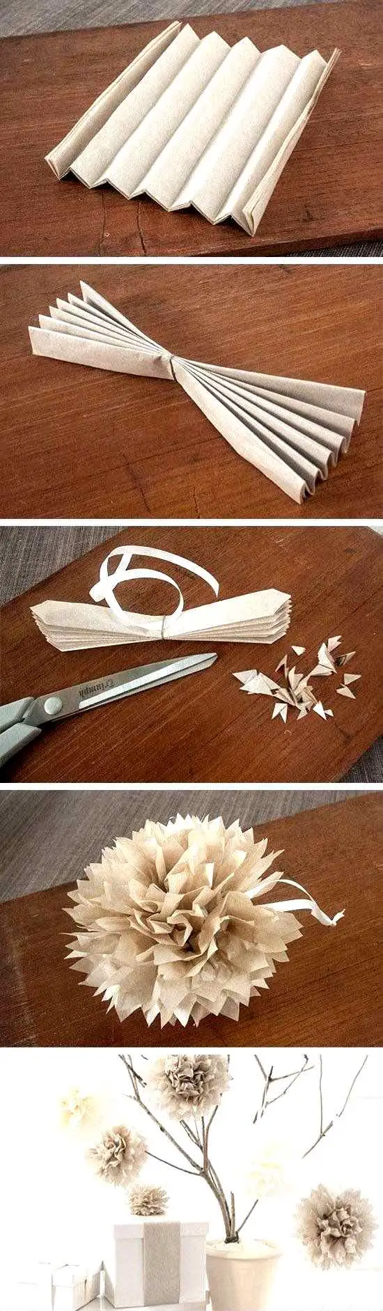 DIY Accordion paper turned flower