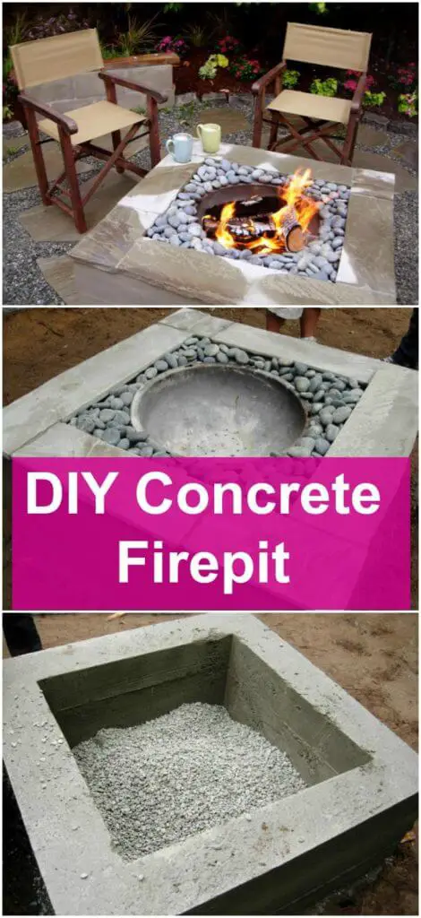 Amazing DIY Concrete Firepit, DIY Fire Pit Ideas
