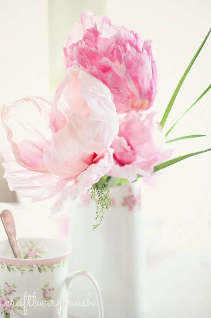DIY Crepe and Watercolor Flower Tutorial, Paper Crafts