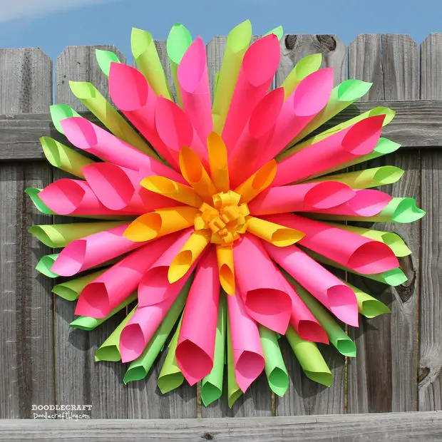 DIY Dahlia Paper Flower Wreath