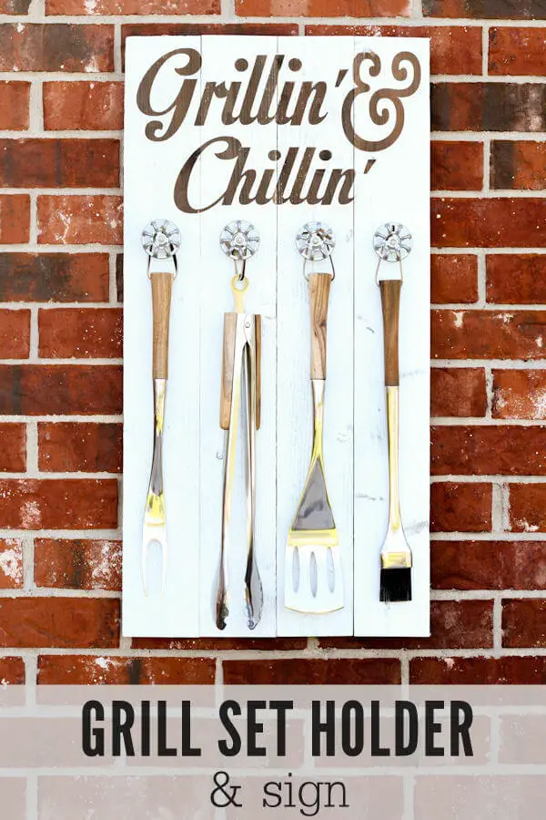 DIY Grill Set Holder, DIY Backyard Projects and ideas