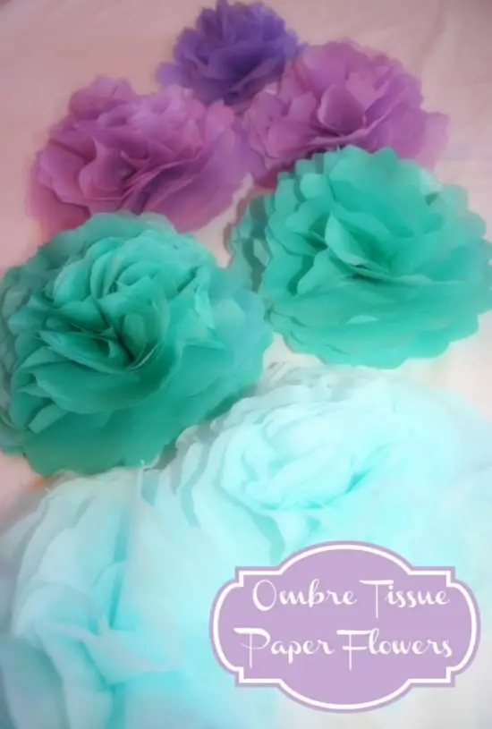 DIY Ombre Tissue Paper Flowers, DIY Paper Flower Crafts, DIY Ideas