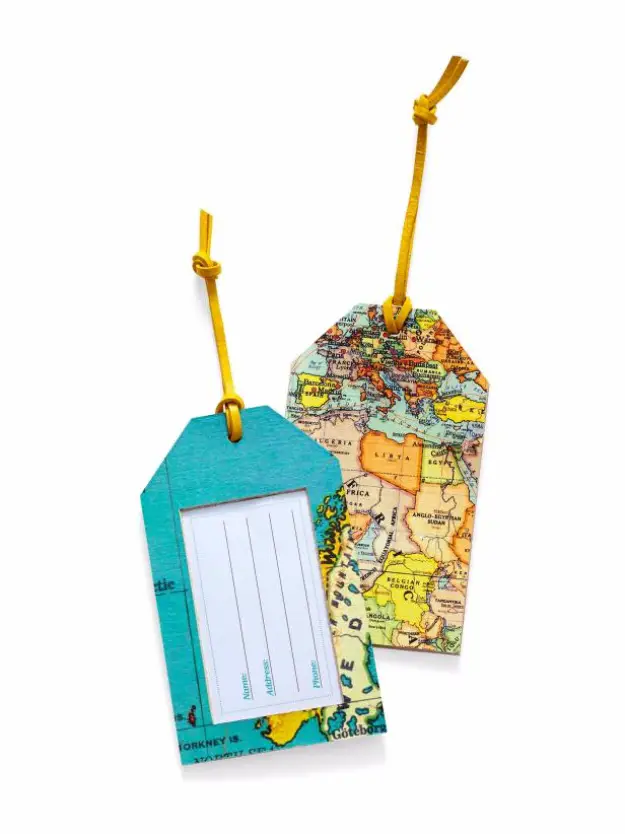Crafts to Make and Sell, DIY Map Luggage Tags