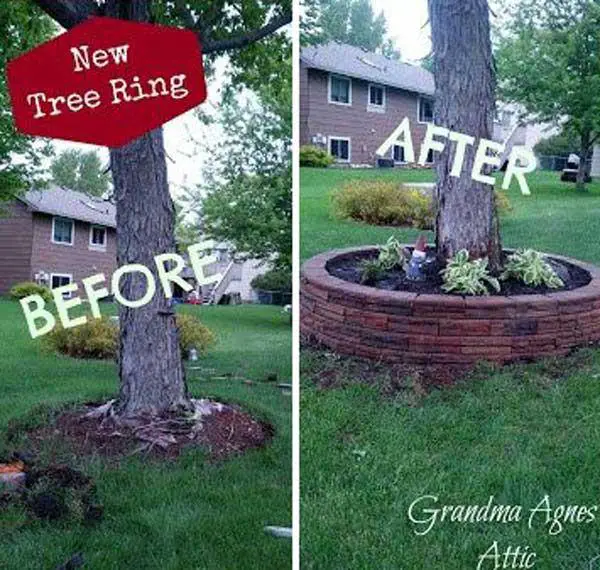 Curb Appeal Ideas, Eye-Catching Brick Tree Bed