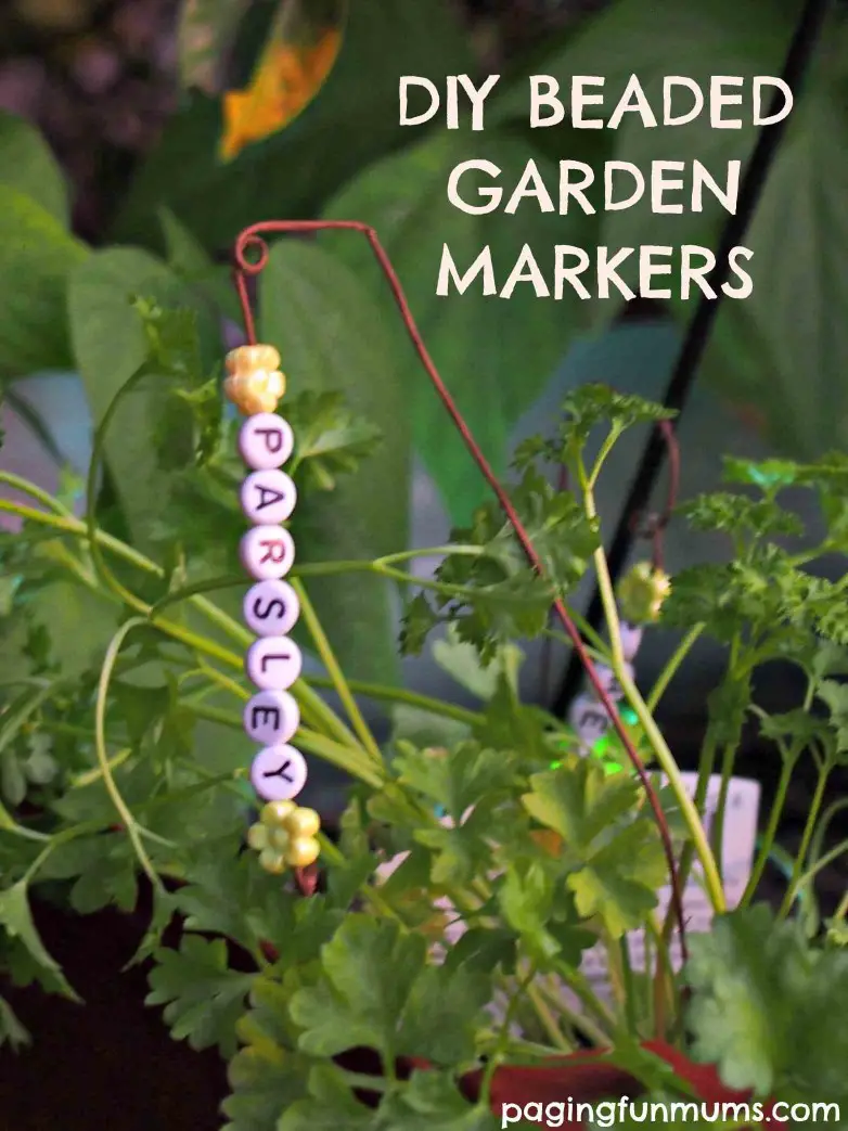DIY Beaded Garden Markers, DIY Plant Labels