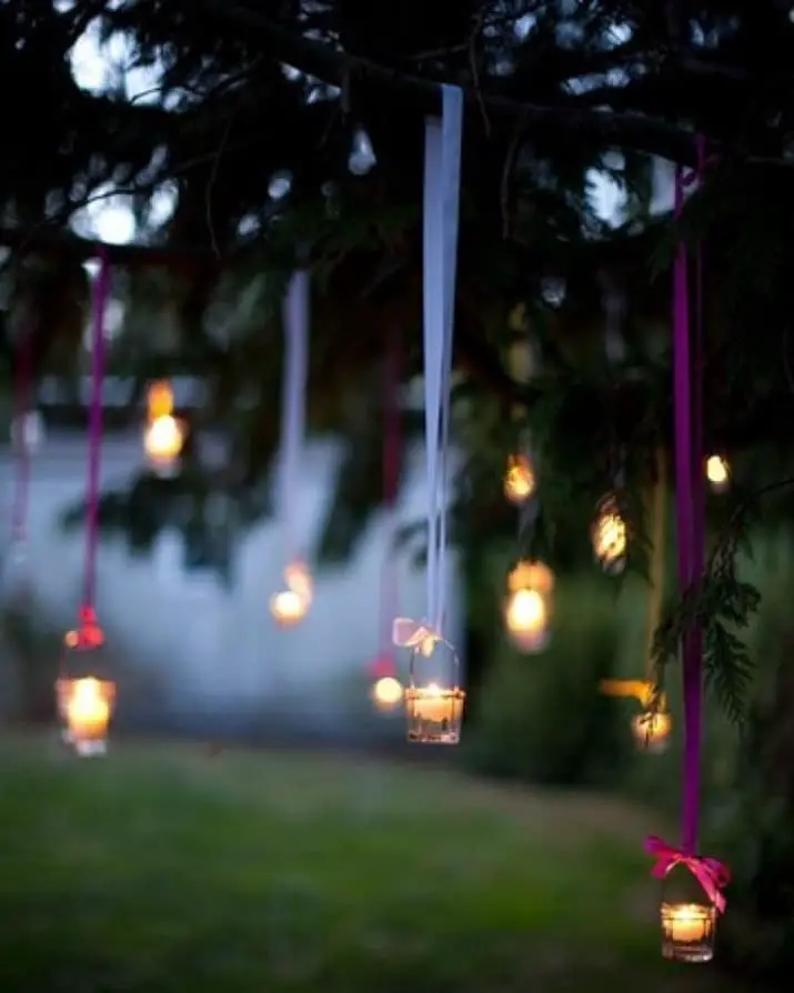 35+ AMAZING DIY Outdoor Lighting Ideas for the Garden, Hanging Tea Lights
