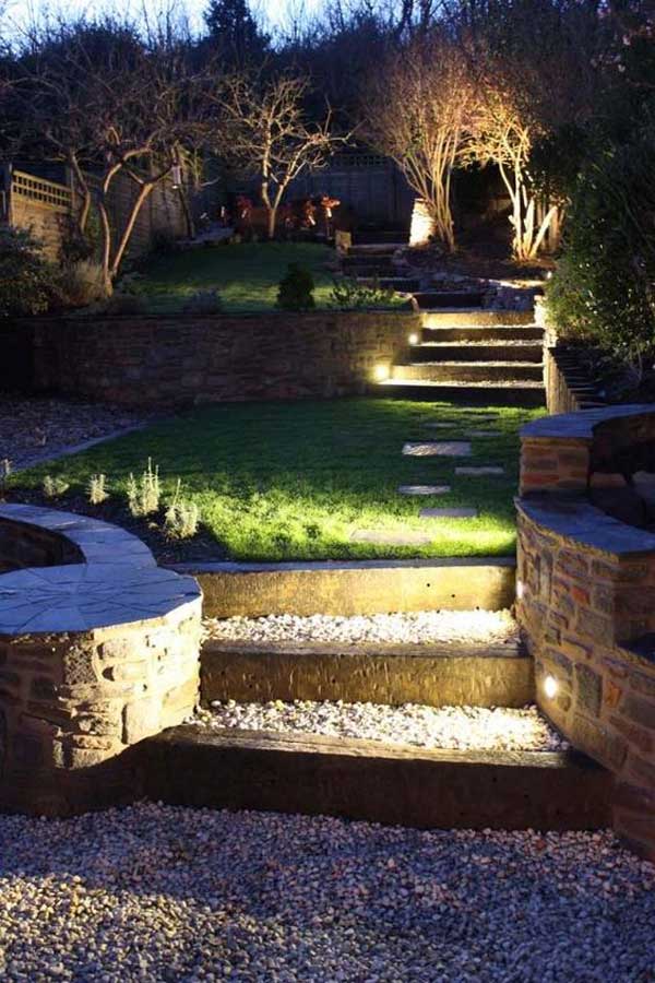 35+ AMAZING DIY Outdoor Lighting Ideas for the Garden, Stair Lighting