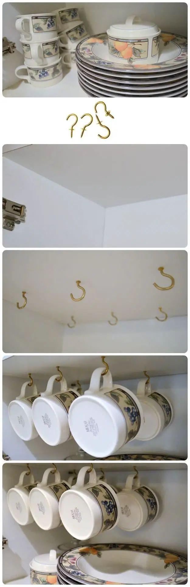 Hang Teacups and Mugs, , Small space living hacks and diy ideas