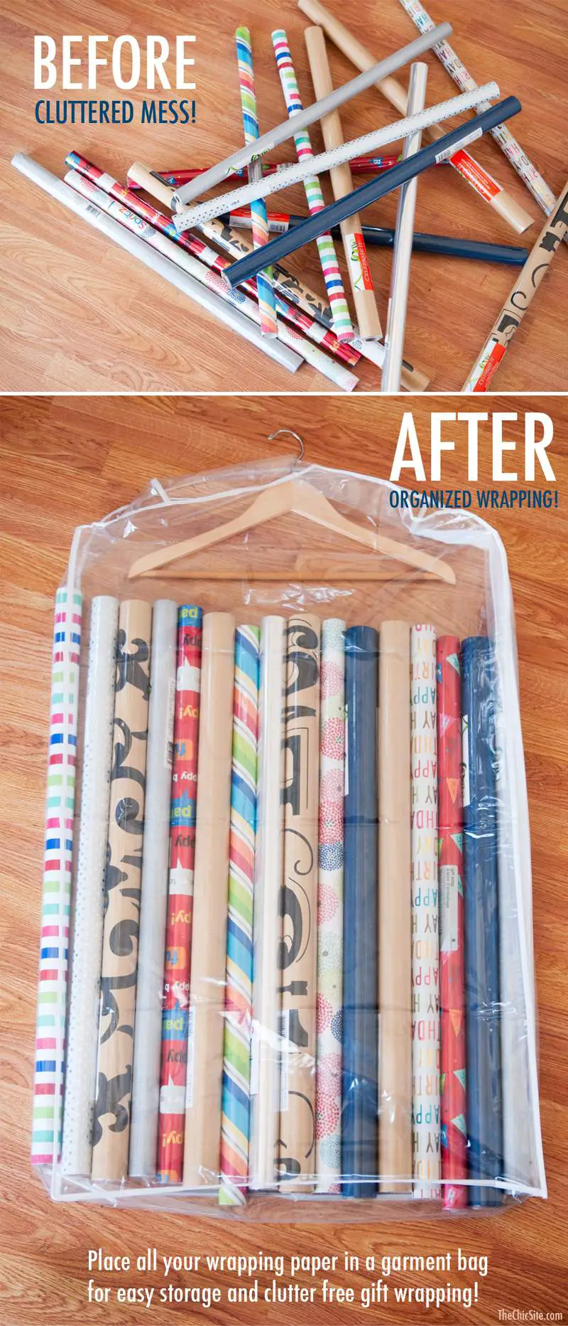 Wrapping Paper Storage, Small space living hacks