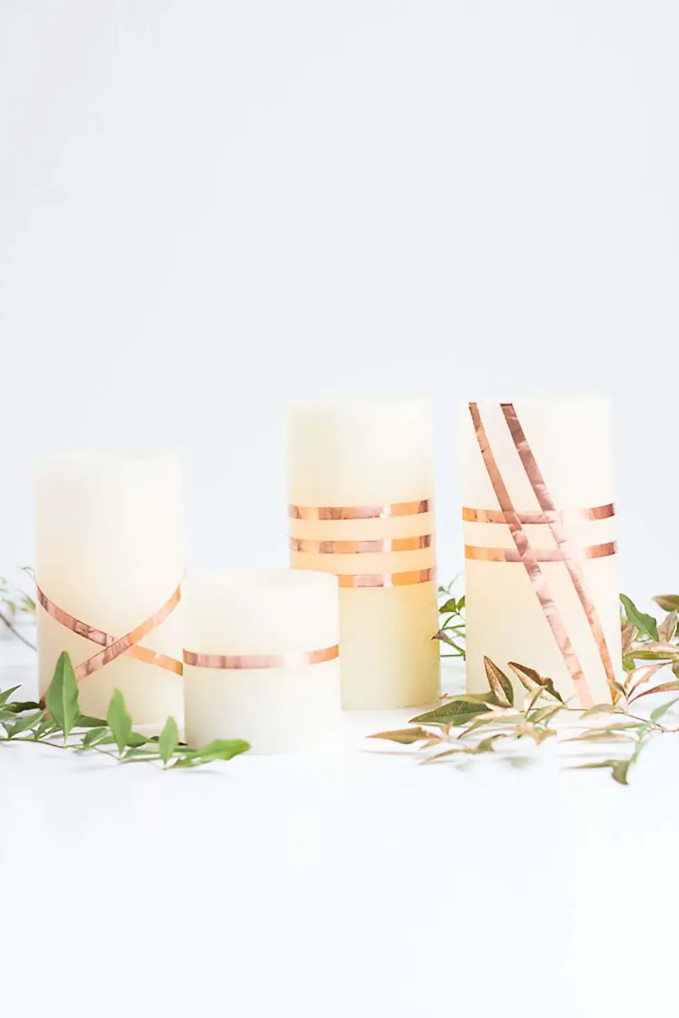 Beautiful Copper-Wrapped Candles Centerpiece