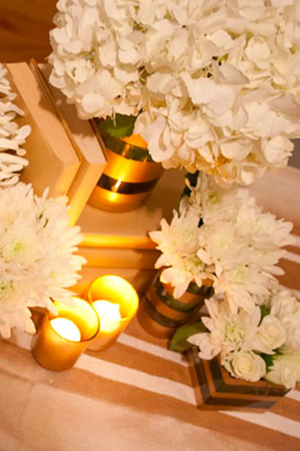 Candles and Floral Fall Centerpiece