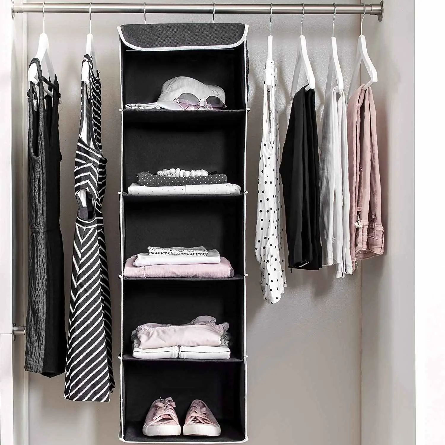 Closet Organization, Use Shelf Hanging Closet Organizer