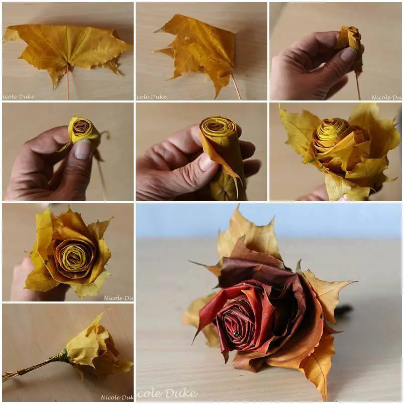 DIY Fall Leaf Roses