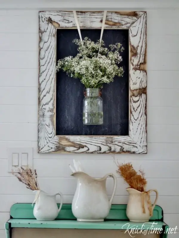 Stylish DIY Farmhouse Chalkboard with Rustic Wooden Frame