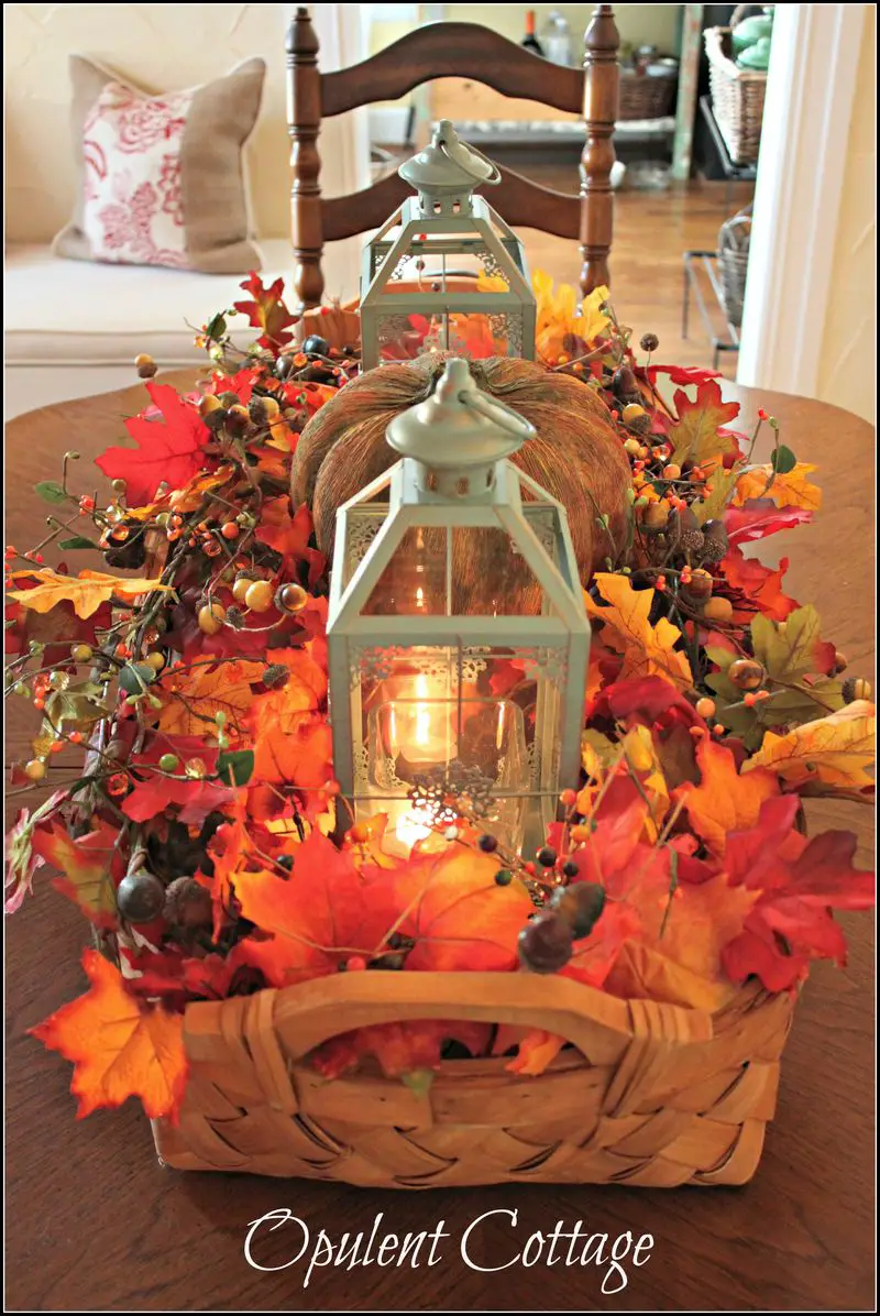 Easy Fall Harvest Basket Centerpiece