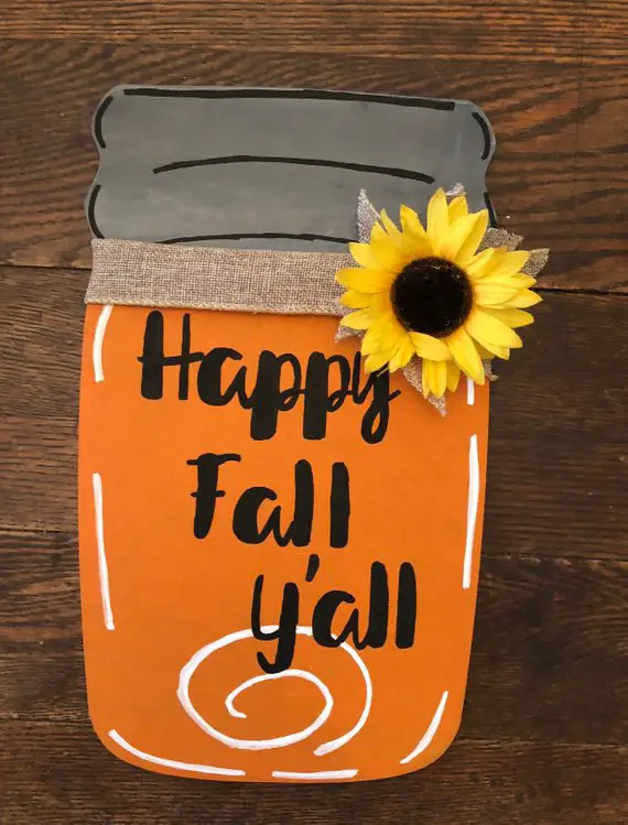 Happy Fall Mason Jar Door Hanger