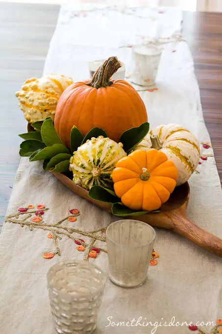 Pumpkin and Gourds DIY Fall Centerpiece