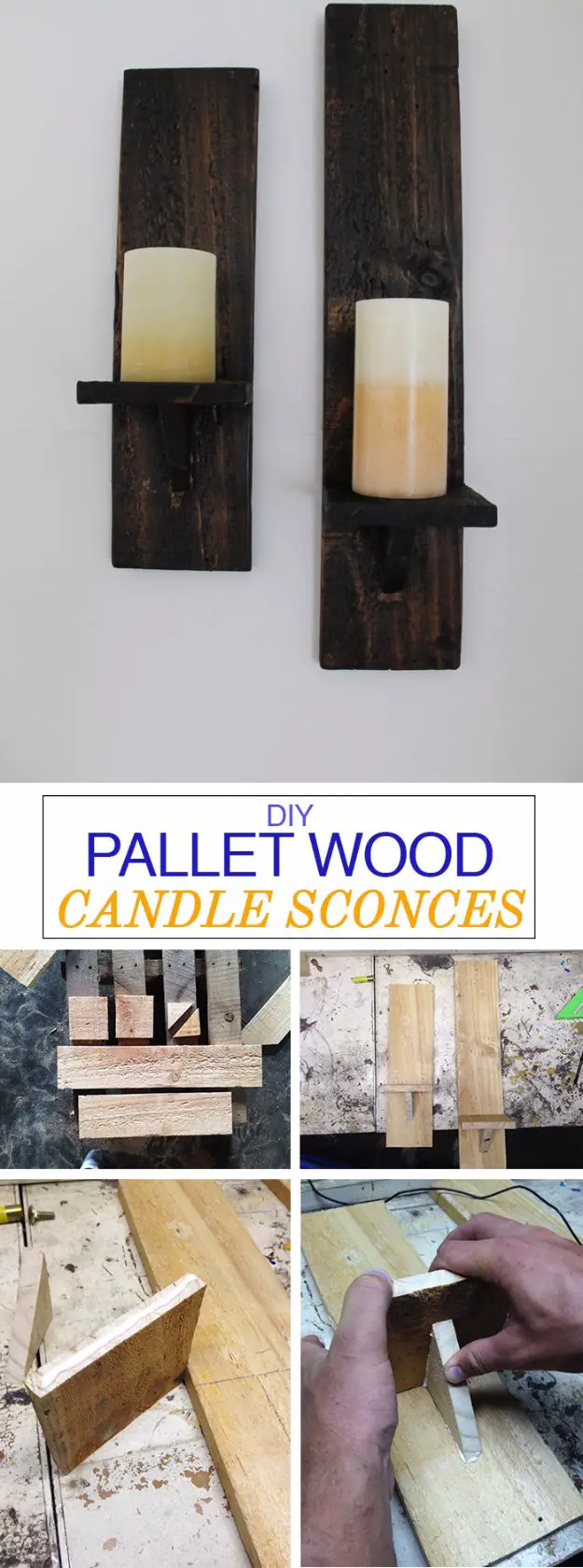 Stylish DIY Pallet Wood Candle Sconces