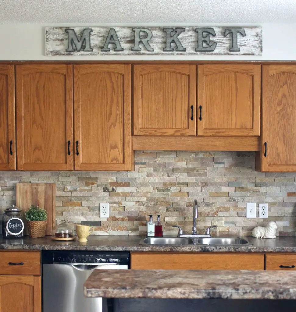 10+ Fabulous DIY Farmhouse Signs You Can Do It Yourself, Galvanized Market Sign with a Weathered Wood Technique