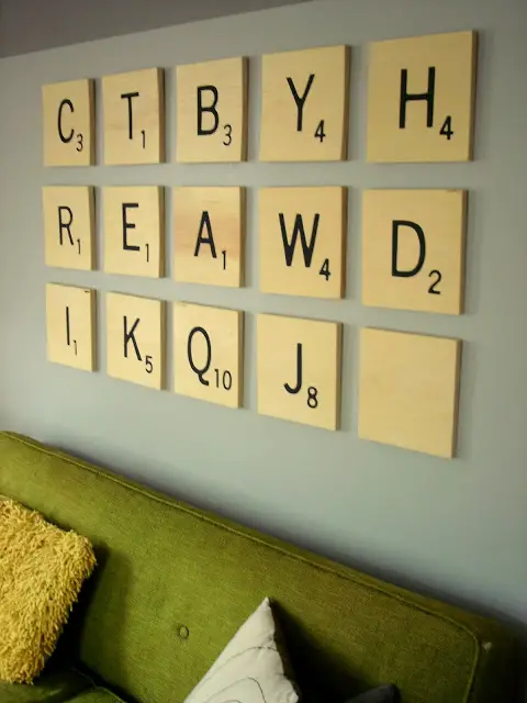 30+ Best DIY Wall Art Projects For Your Home, DIY Scrabble Wall Art
