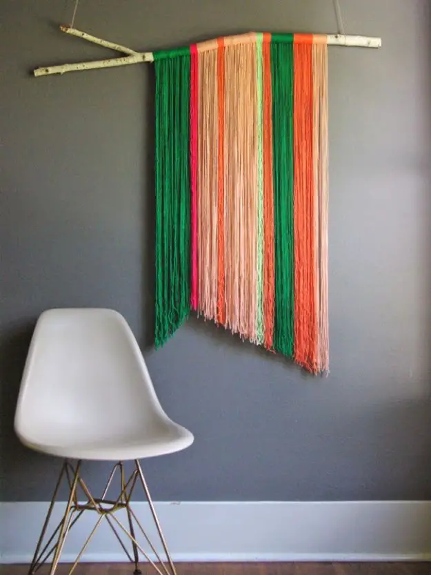 30+ Best DIY Wall Art Projects For Your Home, DIY Yarn Wall Art