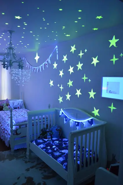 30+ Best DIY Wall Art Projects For Your Home, Glow Sticks and Stars