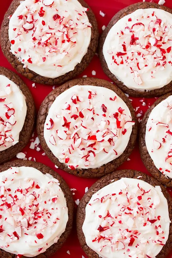 20+ Delicious Cookie Recipes and Ideas, Frosted Peppermint Brownie Cookies