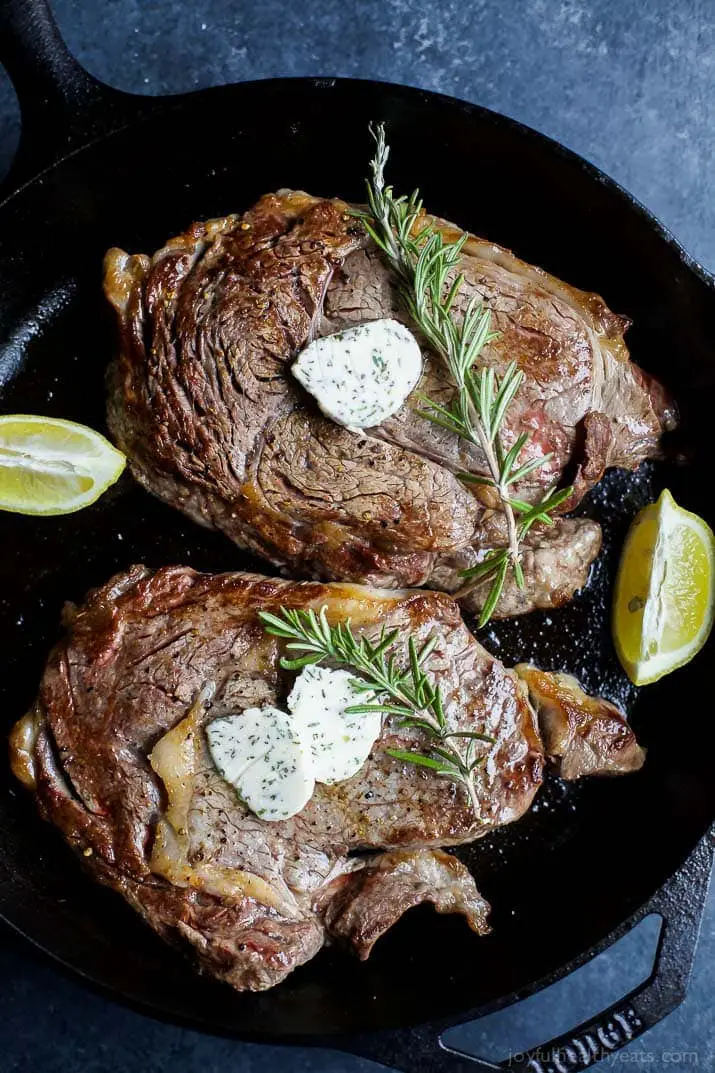 20+ Best Dinner Party Food Ideas - Easy Dinner Party Recipes, Pan Seared Ribeye with Herb Butter