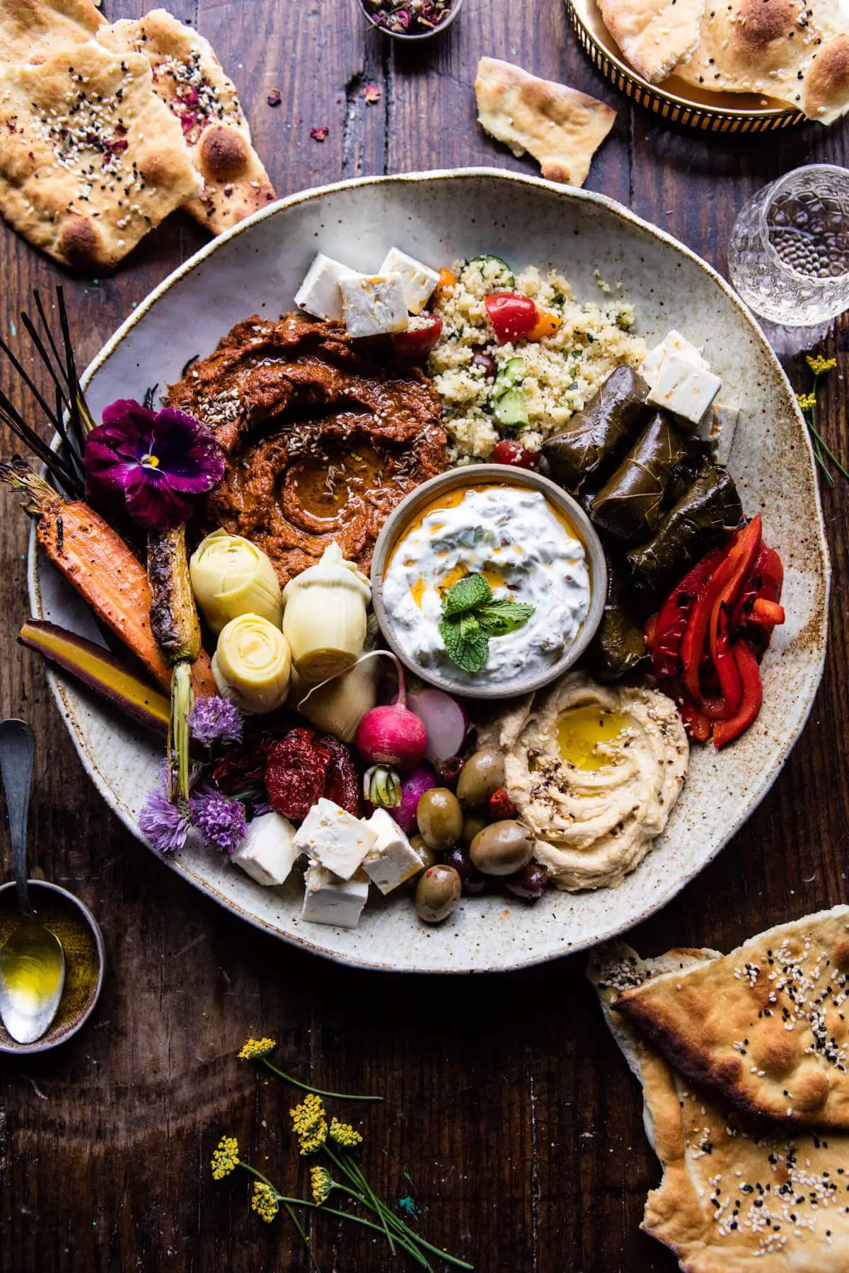 20+ Best Dinner Party Food Ideas - Easy Dinner Party Recipes, Roasted Red Pepper Meze Platter