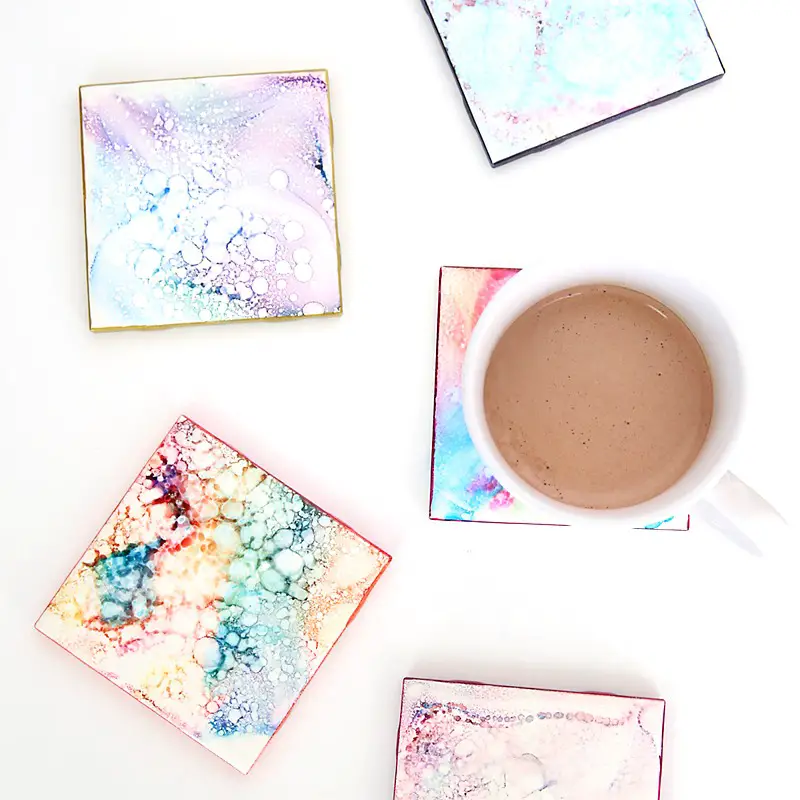 20+ Handmade Gifts Under $5 - Last Minute Gift Ideas, Faux Granite Coasters