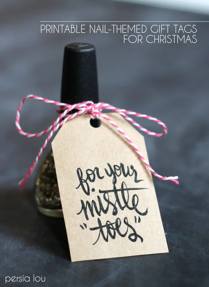 20+ Handmade Gifts Under $5 - Last Minute Gift Ideas, Free Nail-Themed Printable Gift Tags